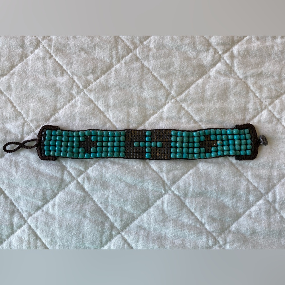 Love Heals Turquoise and Pyrite Beaded Bracelet